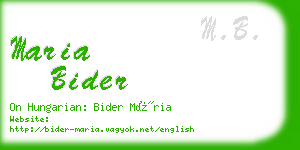 maria bider business card